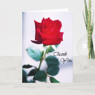 Red Rose Thank You Card