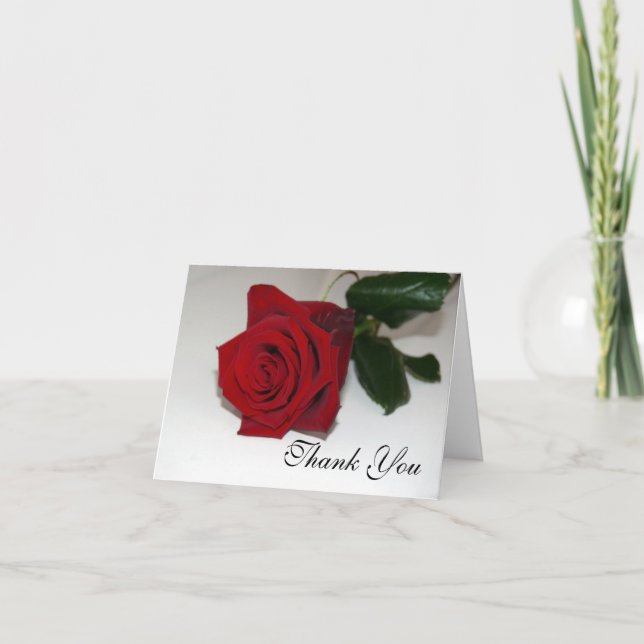Red Rose Thank You Card (Front)