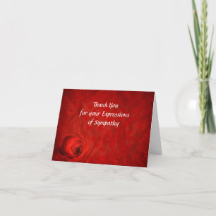 Red Rose Thank You for Your Sympathy Card