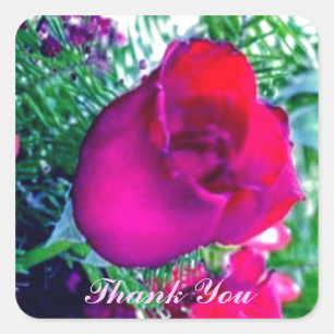 Red Rose - Thank You Sticker