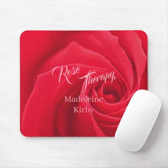 Red Rose Therapy Opaque Personalised Mouse Pad (With Mouse)