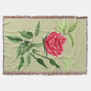 Red Rose Throw Blanket