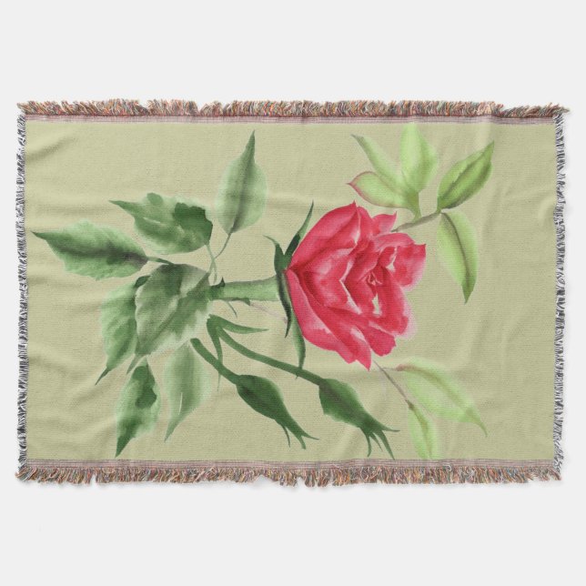 Red Rose Throw Blanket (Front)