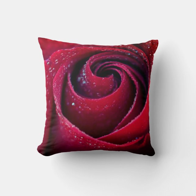 Red Rose Throw Pillow (Front)