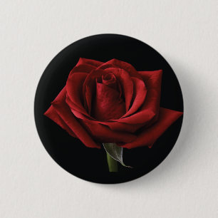 Red rose throw pillow 6 cm round badge