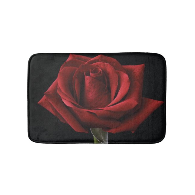 Red rose throw pillow bath mat (Front)