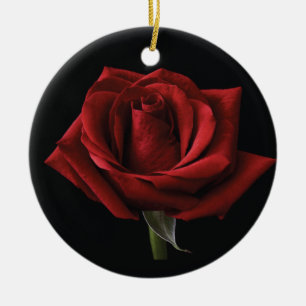 Red rose throw pillow ceramic tree decoration
