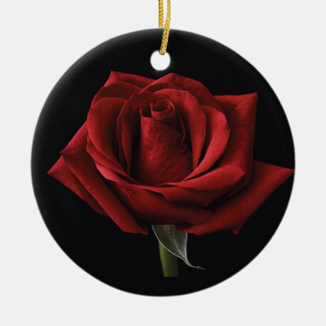 Red rose throw pillow ceramic tree decoration (Front)