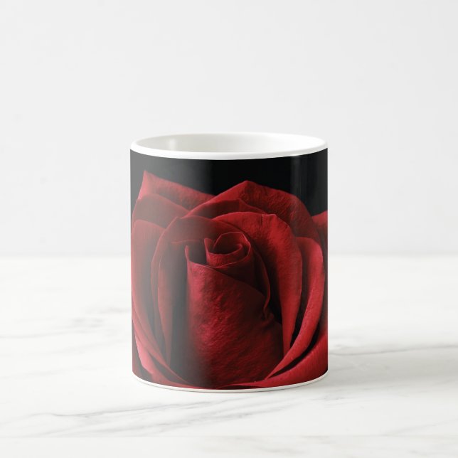 Red rose throw pillow coffee mug (Center)