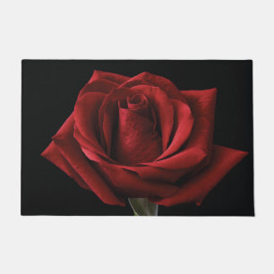 Red rose throw pillow doormat