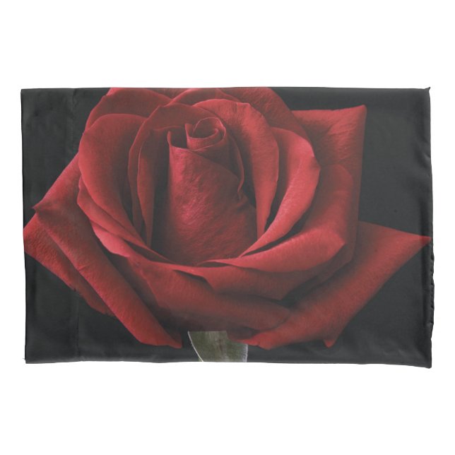 Red rose throw pillow pillowcase (Front-Left)