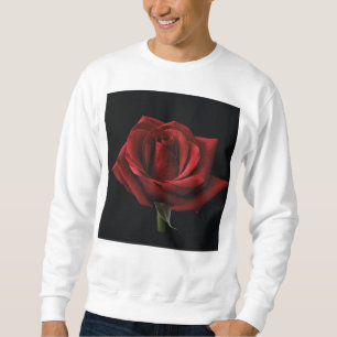Red rose throw pillow sweatshirt