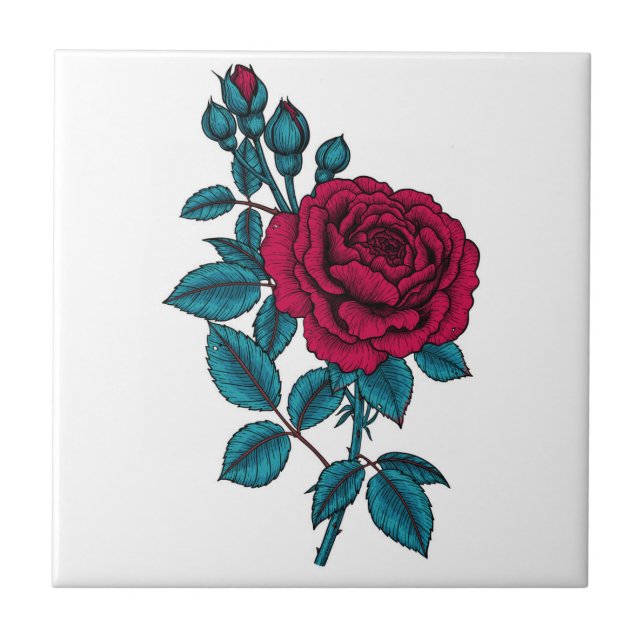 Red rose tile (Front)