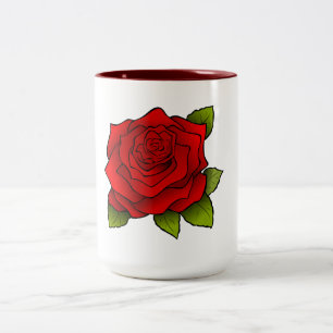 Red Rose Two-Tone Coffee Mug