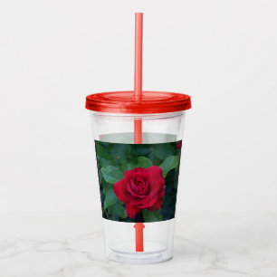 Red Rose Up Close Acrylic Tumbler