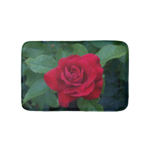 Red Rose Up Close Bath Mat