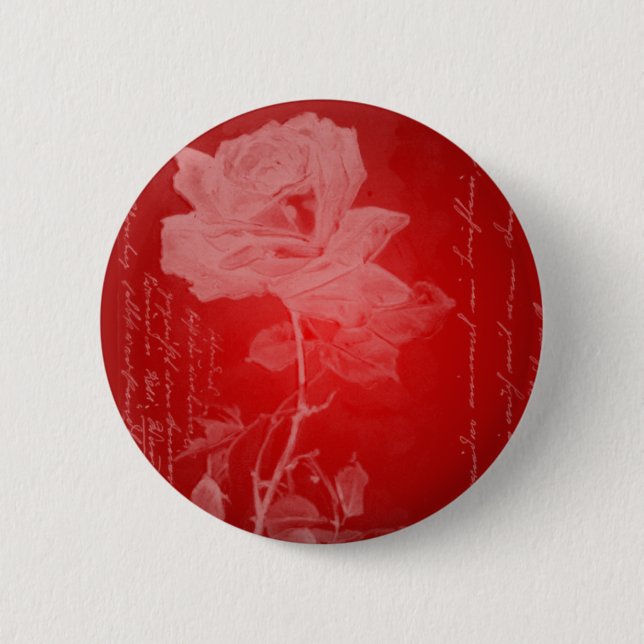 Red Rose Valentine 6 Cm Round Badge (Front)