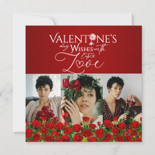 Red Rose Valentine’s Day Photo Collage Card