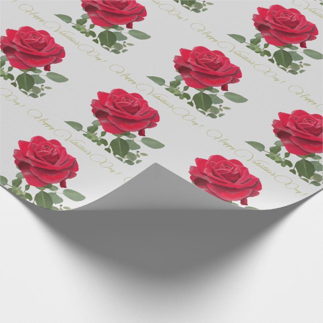 Red Rose - Valentine's Day Wrapping Paper (Corner)
