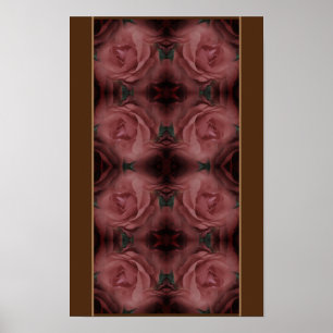 Red Rose Vintage Flower Art Pattern Poster