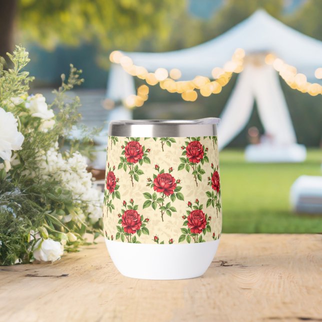 Red rose vintage pattern (Wedding)