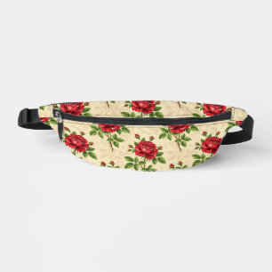 Red rose vintage pattern bum bags