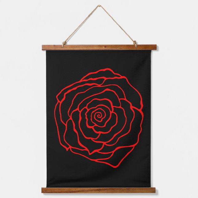Red Rose Wall Art Tapestry  (Front)