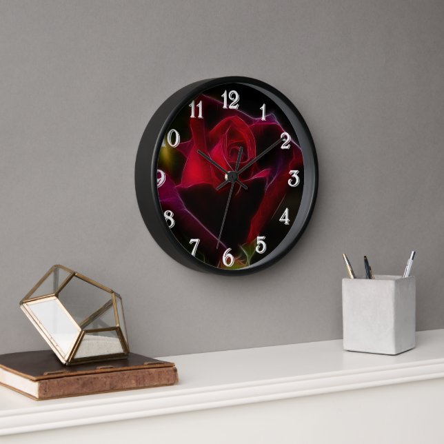 Red Rose Wall Clock (Office)