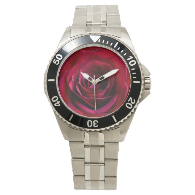 Red Rose Watch Romantic Red Rose Wrist Watches (Front)