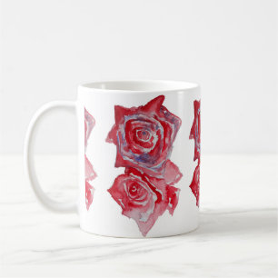 Red Rose Watercolour Mug