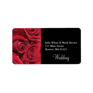 Red Rose Wedding Address Label