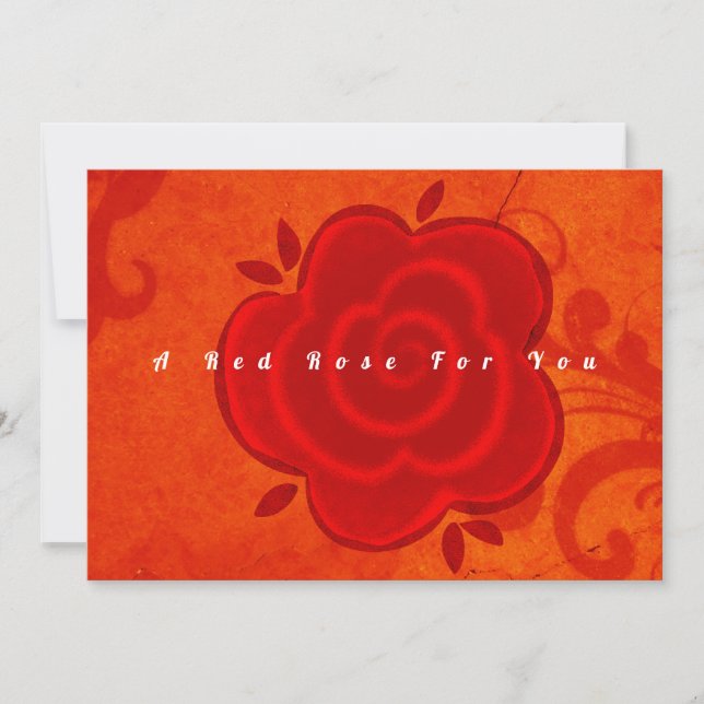 Red Rose Wedding Anniversary Flat Greeting Card (Front)