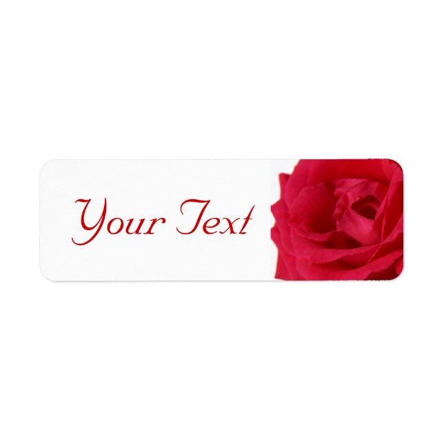Red Rose Wedding Blank Address Labels (Front)