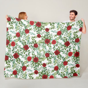 Red Rose Wedding Elegant Classic Fleece Blanket