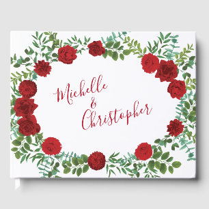 Red Rose Wedding Guest Book