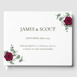 Red Rose Wedding Guest Book