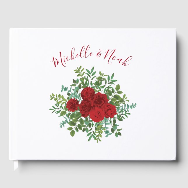 Red Rose Wedding Guest Book (Front)
