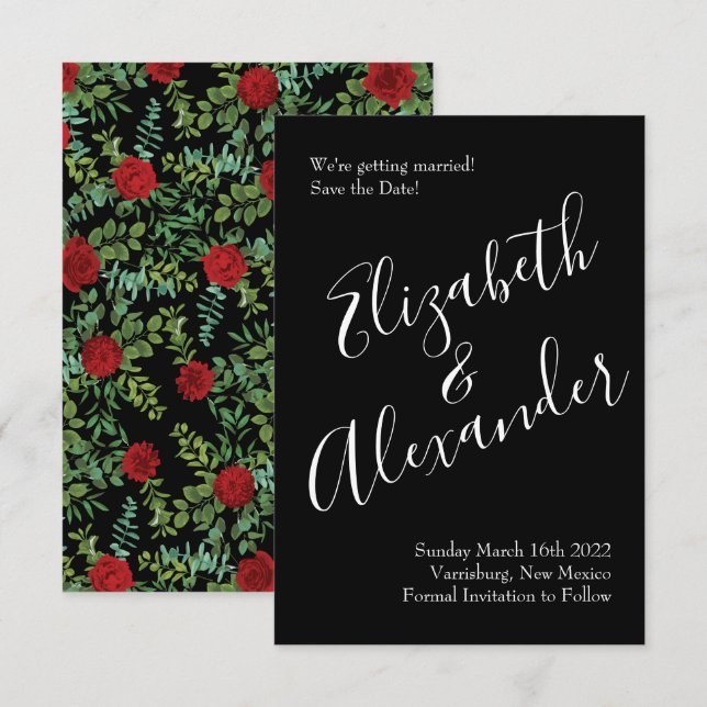 Red Rose Wedding Invitation (Front/Back)