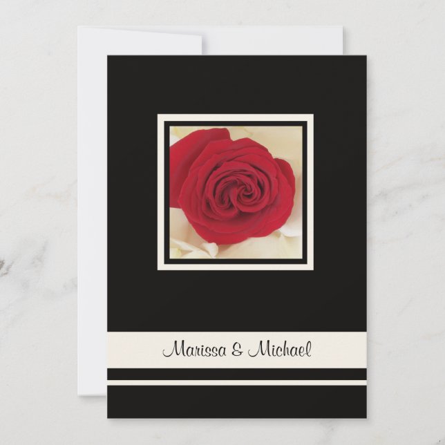 Red Rose Wedding Invitation (Front)