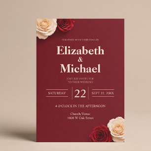 Red Rose Wedding Invitation