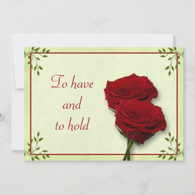 Red Rose Wedding Invitation (Front)