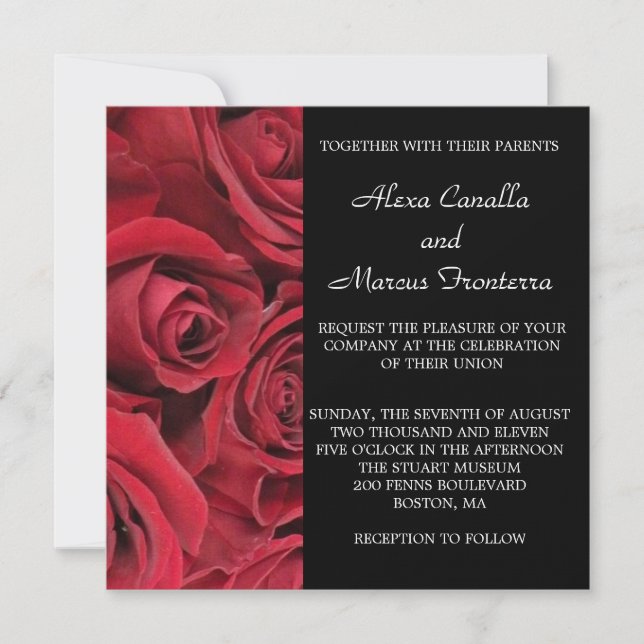 Red Rose Wedding Invitation (Front)