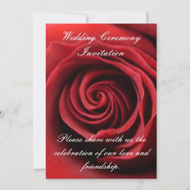 Red Rose wedding invitation. Invitation (Front)