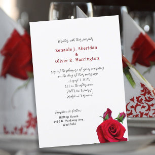 Red Rose Wedding Invitation Reception Venue