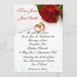 red rose wedding invitations