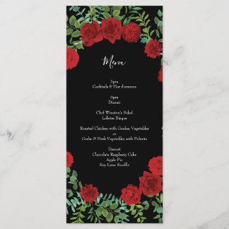 Red Rose Wedding Menu