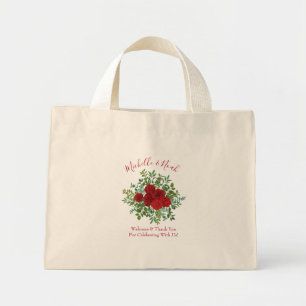 Red Rose Wedding Mini Tote Bag
