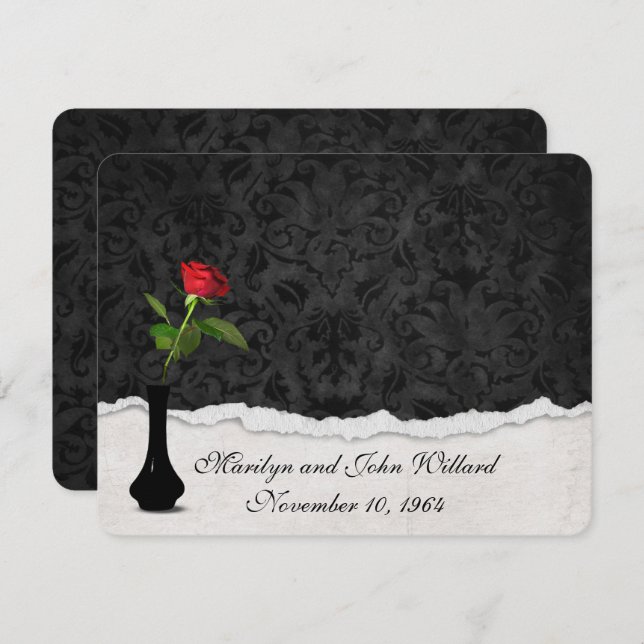 Red Rose Wedding Open House Invitation (Front/Back)