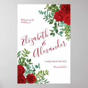 Red Rose Wedding Poster