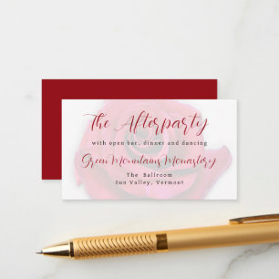 Red Rose Wedding Reception  Enclosure Card